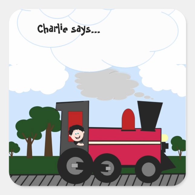 Sticker Carré Customisez votre train (Devant)