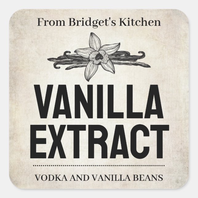 Sticker Carré Customize Vanilla Extract label VE011_01sqv2 (Devant)