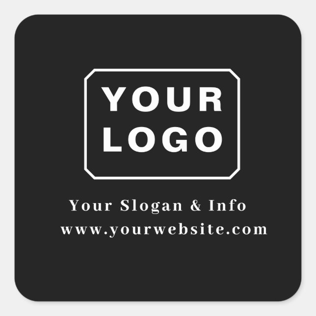 Sticker Carré Customized Your Logo Stylish Minimal Business logo (Devant)