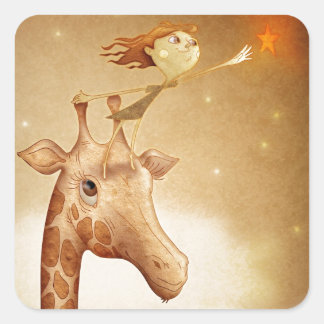 Sticker Carré Cute and imaginative illustration