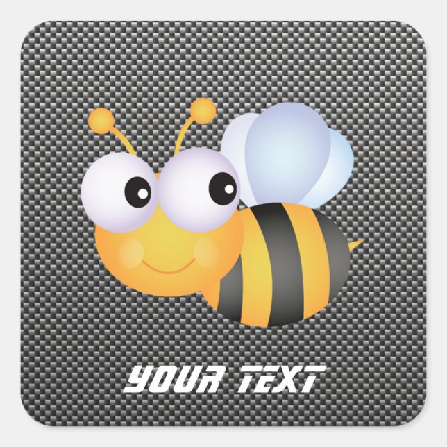 Sticker Carré Cute Bee; Sleek (Devant)
