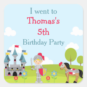 Sticker Carré Cute Blonde Knight 'Je suis allé à'