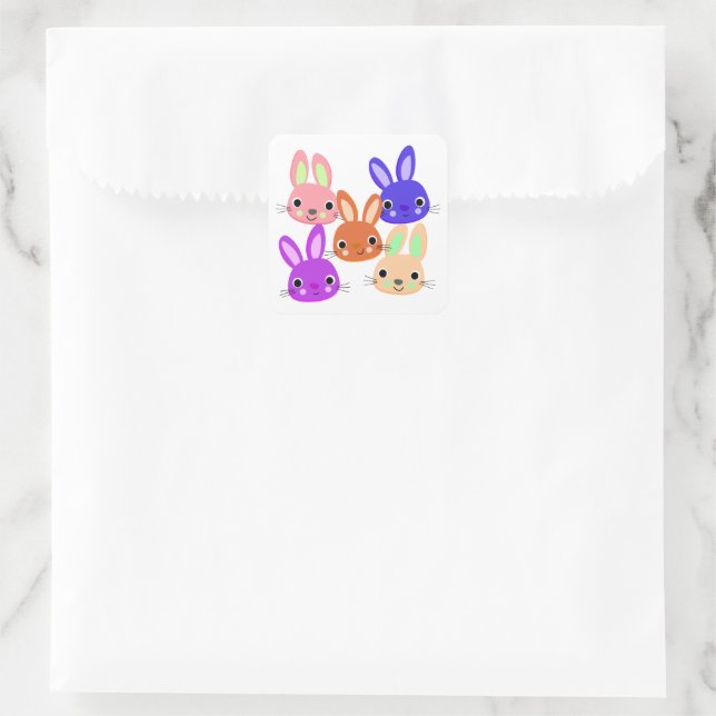 Sticker Carré Cute Bunnies (Sac)