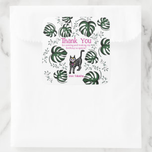 Sticker Carré Cute Calavera Chats Anniversaires de enfants Fête 