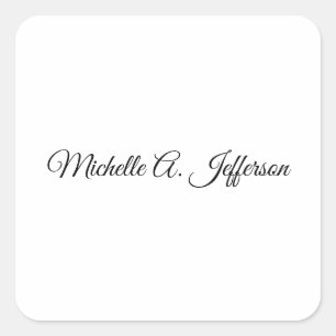 Sticker Carré Cute Calligraphy Créative tendance Nom personnalis