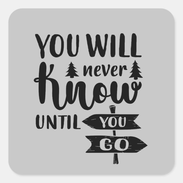 Sticker Carré Cute Camping mot art (Devant)