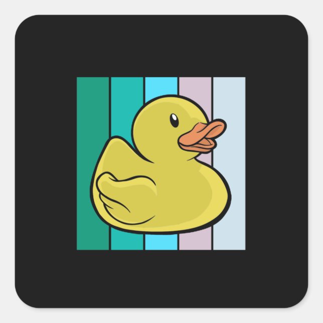 Sticker Carré Cute Canard (Devant)
