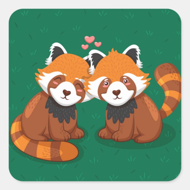 Sticker Carré Cute chat (Devant)