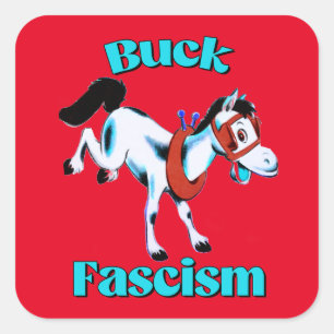 Sticker Carré Cute Cheval Rétro - Fascisme Buck