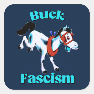 Sticker Carré Cute Cheval Rétro - Fascisme Buck