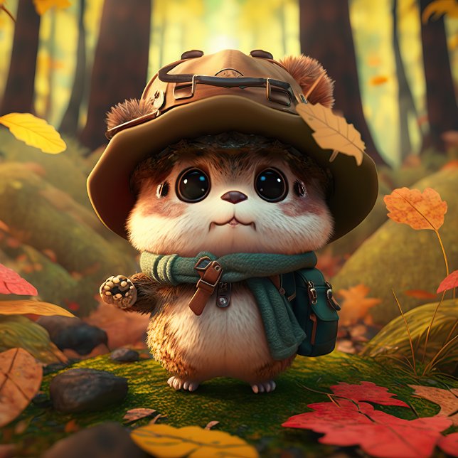 Sticker Carré Cute créature (Créateur téléchargé)