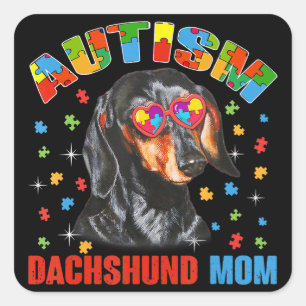 Sticker Carré Cute Dachshund