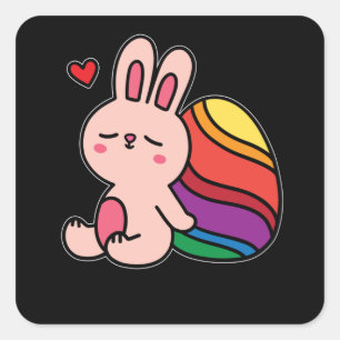 Sticker Carré Cute Easter Bunny