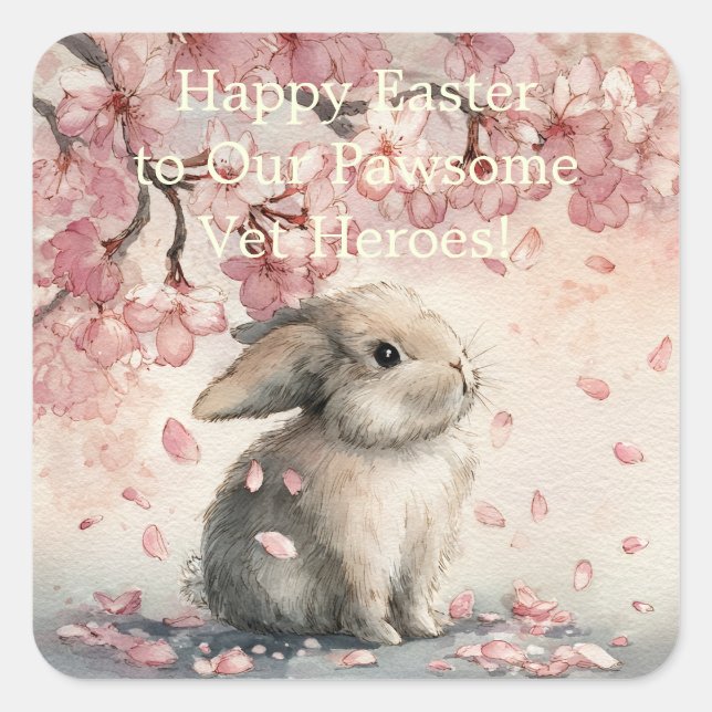Sticker Carré Cute Easter Card for Veterinary Personal (Devant)