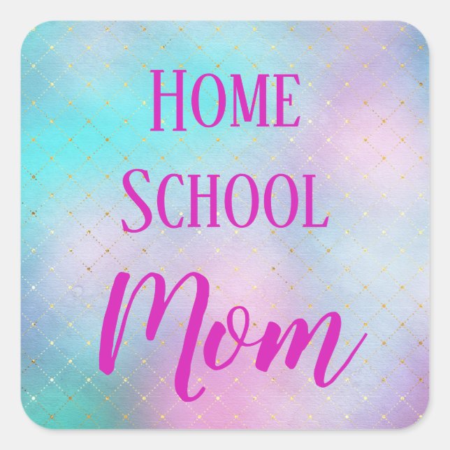 Sticker Carré Cute Home School Maman Ombre (Devant)