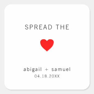 Sticker Carré Cute Jam Favoriser Red Heart Mariage moderne