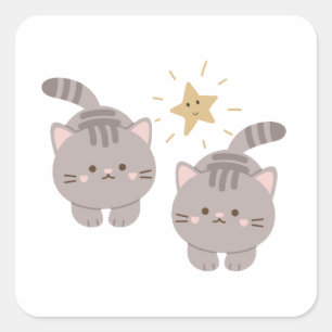 Sticker Carré Cute jumelle