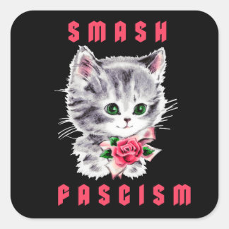Sticker Carré Cute Kitten - Fascisme Smash