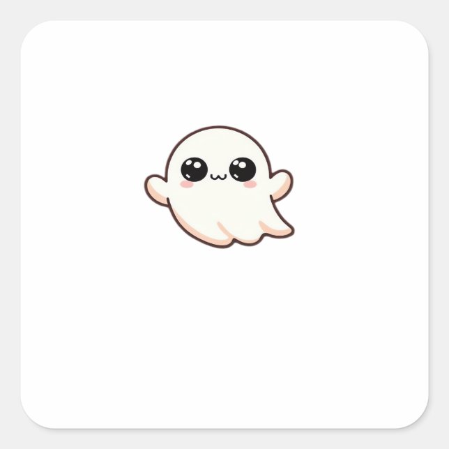 Sticker Carré Cute Little Boo Basic Clean (Devant)