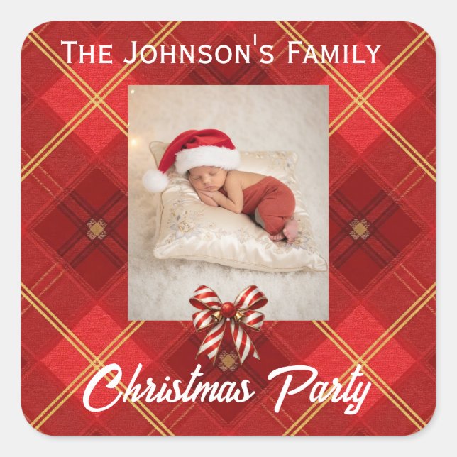 Sticker Carré Cute Little Elves - Personalized Christmas  (Devant)