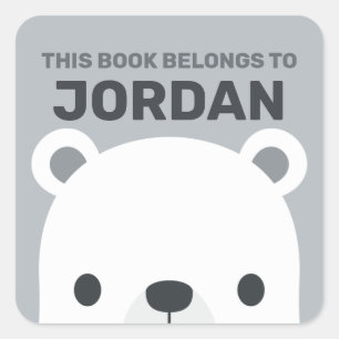 Sticker Carré Cute Little Polar Bear