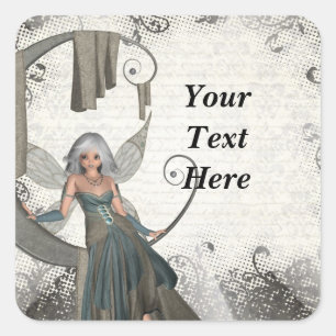 Sticker Carré Cute manga fairy