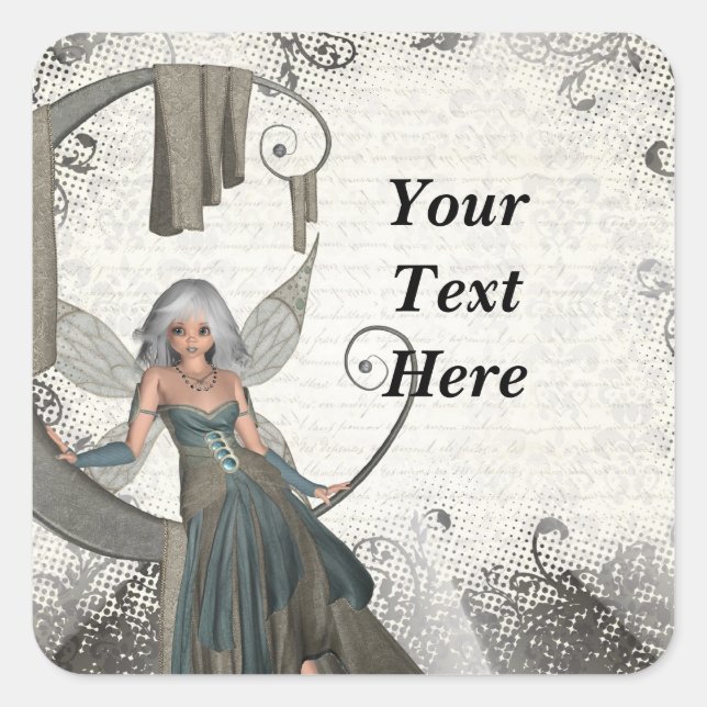 Sticker Carré Cute manga fairy (Devant)