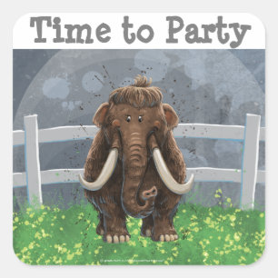 Sticker Carré Cute Mastodon