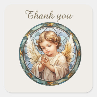 Sticker Carré Cute Merci céleste Angel religieux