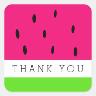 Sticker Carré Cute Merci de pastèque