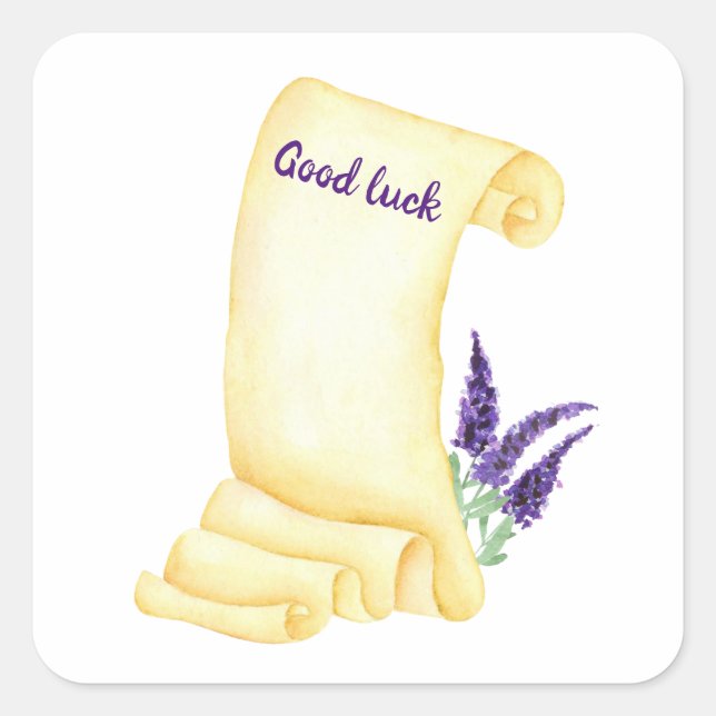 Sticker Carré Cute Minimaliste Aquarelle Provence délicate lave (Devant)