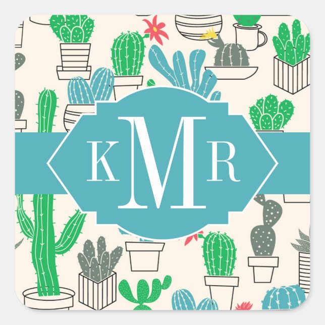 Sticker Carré Cute Motif Floral naturel (Devant)