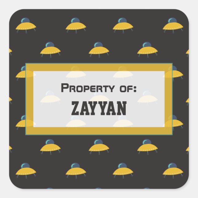 Sticker Carré Cute Motif Spatial Espace Extérieur Personnalisé (Devant)