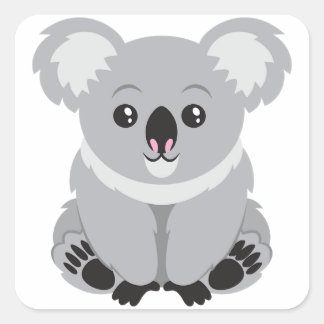 Sticker Carré Cute Ours Koala