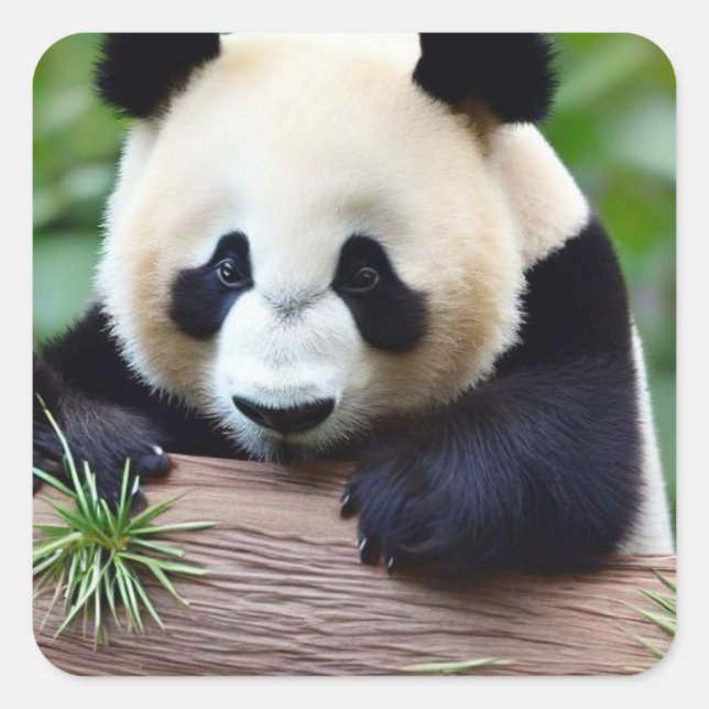 Sticker Carré Cute ours Panda (Devant)