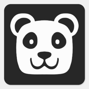 Sticker Carré Cute Panda