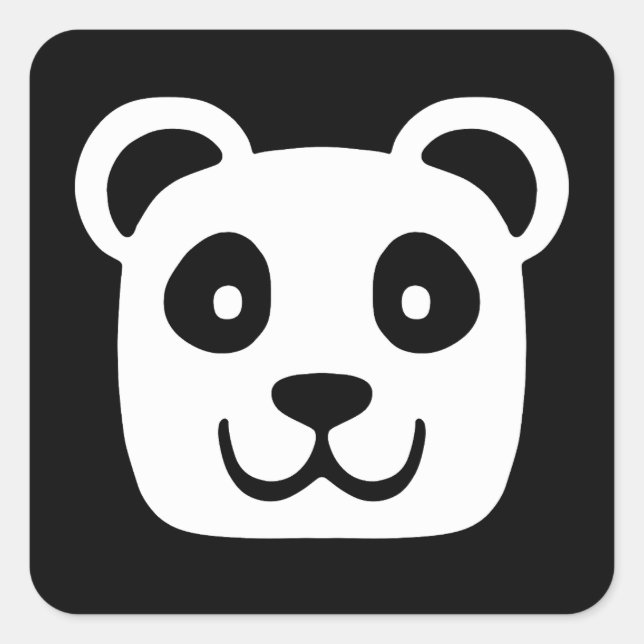 Sticker Carré Cute Panda (Devant)