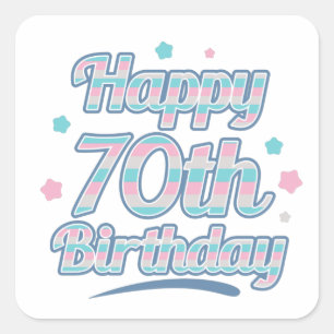 Sticker Carré Cute Pastel Fête le 70e anniversaire