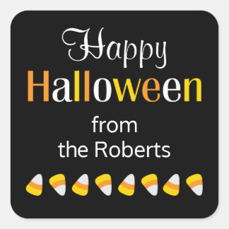 Sticker Carré Cute Personnalisé Joyeux Halloween Bonbons Favoris