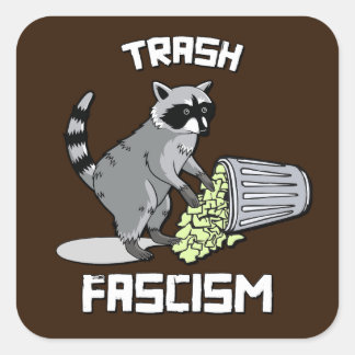 Sticker Carré Cute Retro Raccoon - Trash Fascisme