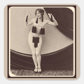 Sticker Carré Cute risqué 1920's Flapper Girl