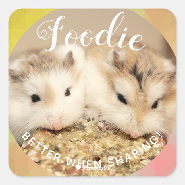 Sticker Carré Cute Robo Hamsters Foin (Devant)