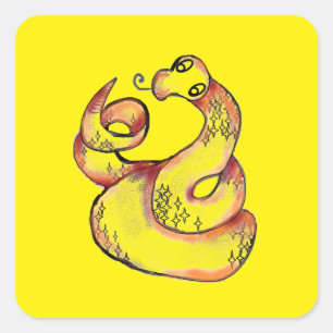 Sticker Carré Cute serpent