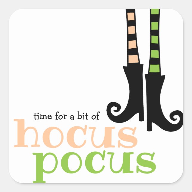 Sticker Carré Cute sorcière Leggings Bottes Hocus Pocus Hallowee (Devant)