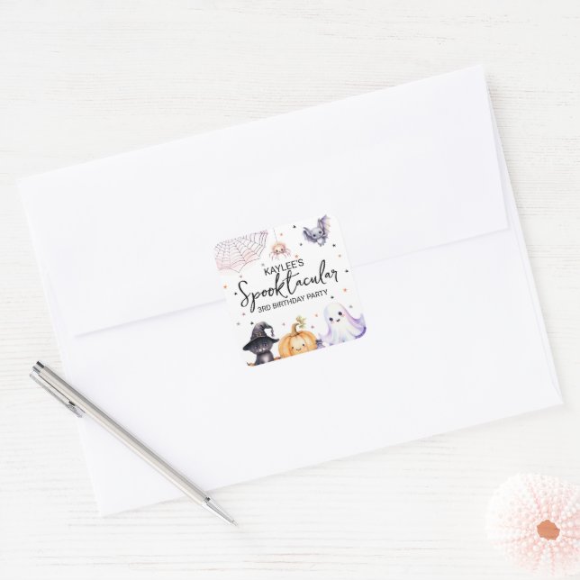 Sticker Carré Cute Spooktacular Anniversaire (Enveloppe)