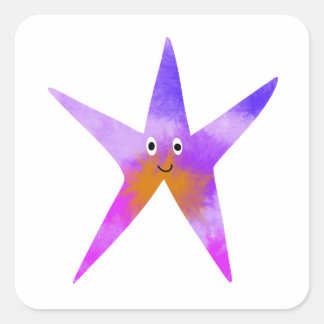 Sticker Carré Cute Starfish