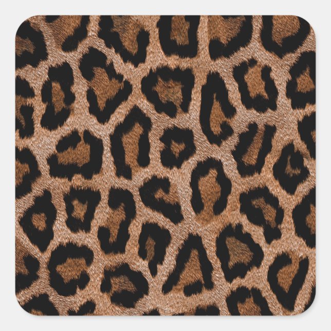 Sticker Carré Cute tendance Faux fourrure Empreinte de léopard M (Devant)