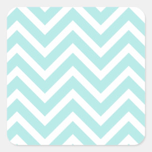 Sticker Carré Cute Turquoise blanc Turquoise Chevron Motif