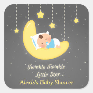 Sticker Carré Cute Twinkle Twinkle Little Star Baby shower