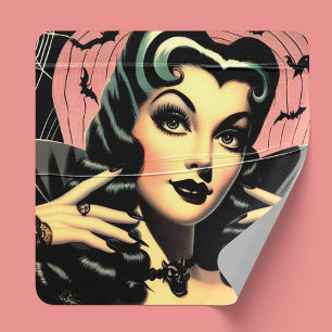 Sticker Carré Cute Vintage Goth Pin up